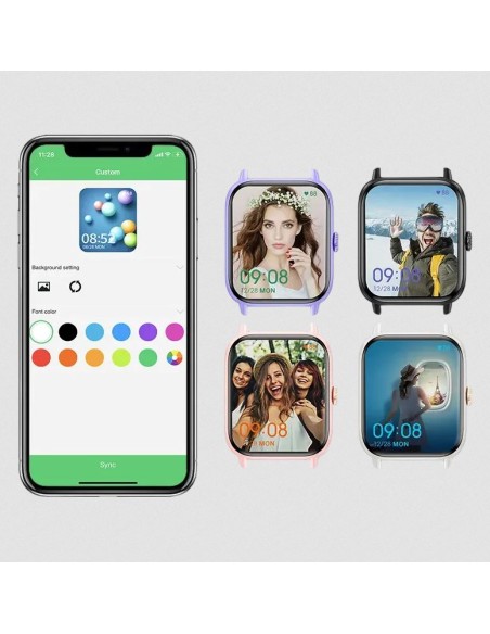 SmartWatch Uomo Donna Saconet con Effettua/Risposta Chiamate Orologio Fitness con Monitor di Frequenza Cardiaca Android iOS