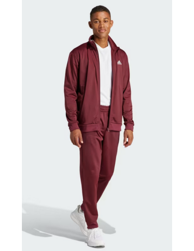 Adidas Ensemble de survêtement pour hommes en tricot avec logo linéaire - Bordeaux