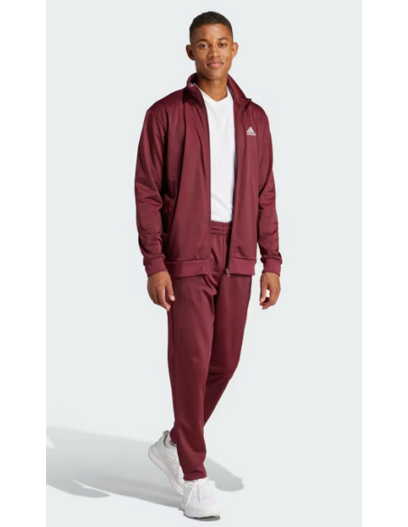 Adidas Ensemble de survetement pour hommes en tricot avec logo lineaire Bordeaux