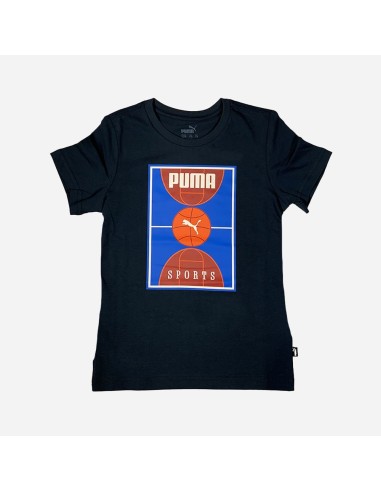 Puma Basket Court Jungen-T-Shirt – Blau