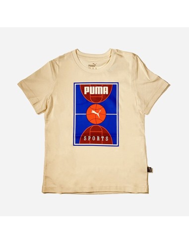 Puma Basket Court Jungen-T-Shirt – Beige