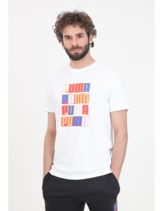 T-shirt Uomo Puma Ess+ logo lab - Bianco