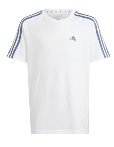 Adidas Essentials 3-Streifen Jungen T-Shirt – Weiß