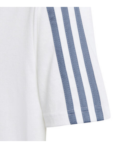 Camiseta Adidas Essentials 3 Rayas Niño - Blanco