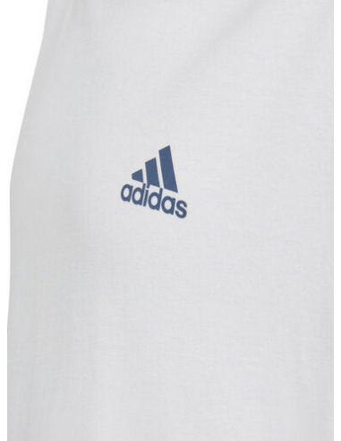 Camiseta Adidas Essentials 3 Rayas Niño - Blanco
