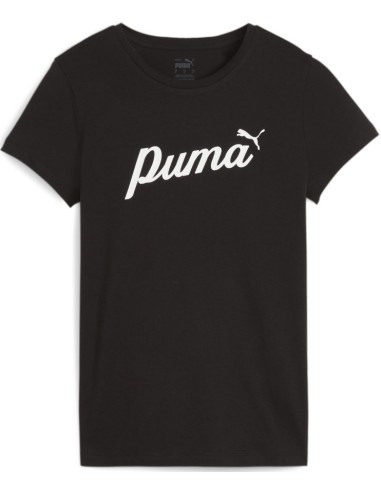 Puma Ess Script Tee Damen T-Shirt – Schwarz