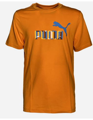 Camiseta Puma Essential Logo Hombre - Naranja