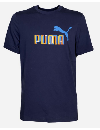 Camiseta Puma Essential Logo Hombre - Azul