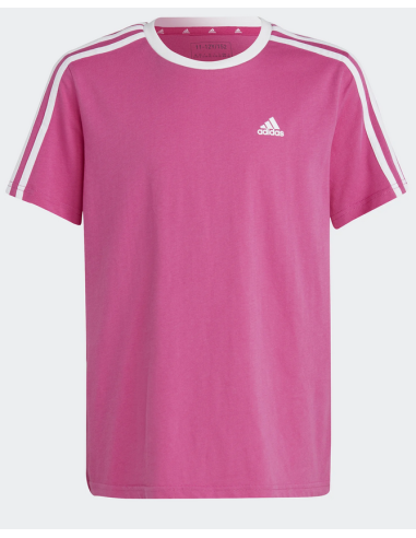 Adidas Essentials 3-Streifen Mädchen-T-Shirt – Fuchsia