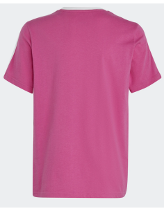 Adidas Essentials 3-Streifen Mädchen-T-Shirt – Fuchsia 2