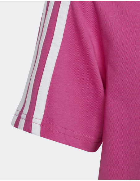 Adidas Essentials 3-Streifen Mädchen-T-Shirt – Fuchsia