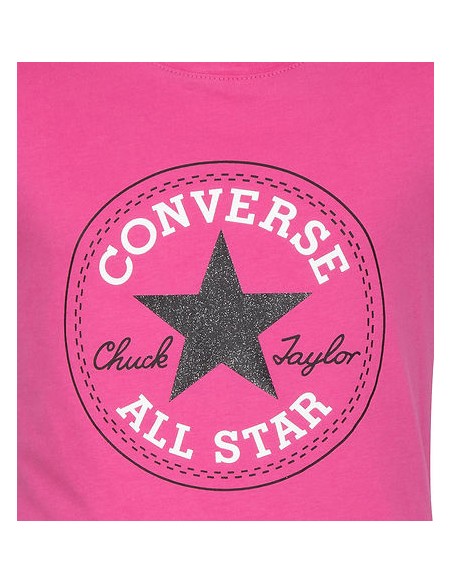 Converse Chuck Patch Mädchen T-Shirt - Fuchsia