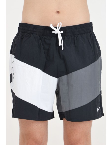 Costume da Bagno Uomo Nike 5 Volley Multi Logo - Nero