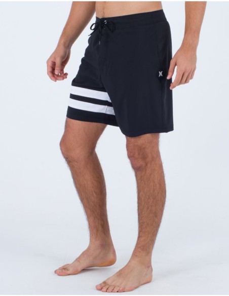 Hurley Block Party Boardshorts para hombre 18' - Negro/Blanco