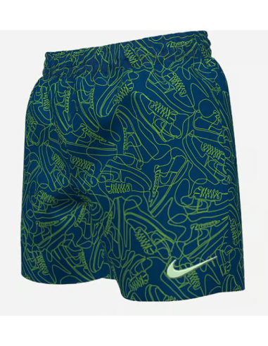 Nike Boy's Swimsuit with Allover Print and Swoosh - Blue
