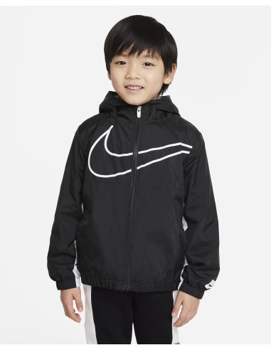 Nike Swoosh Windjacke für Kinder, winddicht, Schwarz