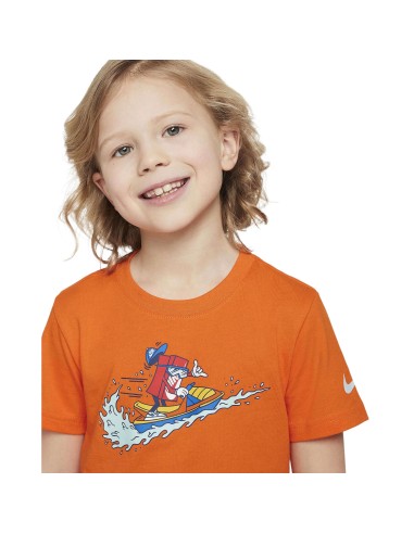T-shirt Bambino Nike Boxy - Arancio