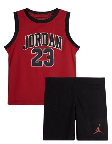 Jordan 23 Kindertrikot – Rot/Schwarz