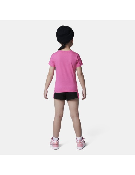 Jordan Air Stacked Mädchen-Set – Schwarz/Fuchsia