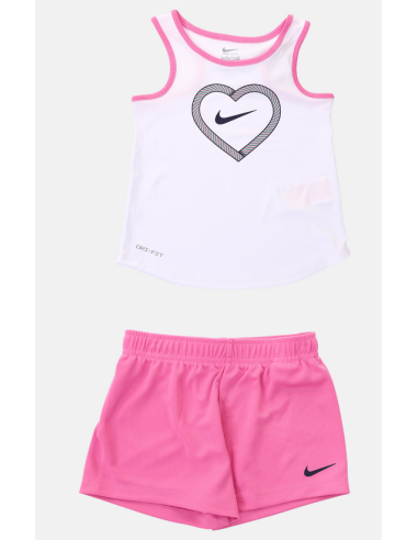 Completo Bambina Nike Happy Camper Mesh - Bianco/Rosa