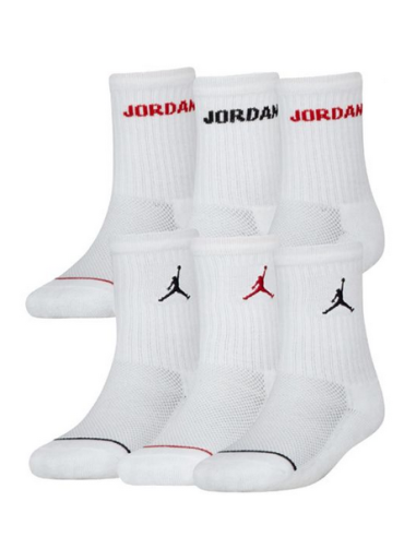 Sechs Paar Jordan Legend Crew Socken – Weiß