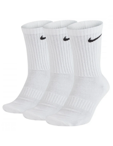 Drei Paar Nike Everyday Cushioned Crew Socken – Weiß