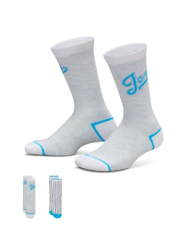 Two Pairs of Jordan MVP Socks - White/Light Blue