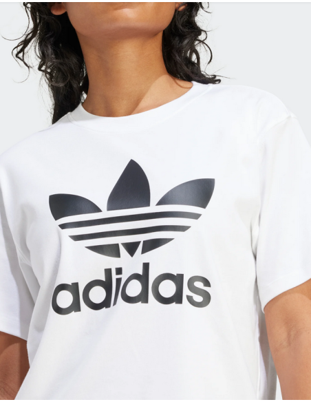 Camiseta Adidas Trefoil Regular - Mujer - Blanco