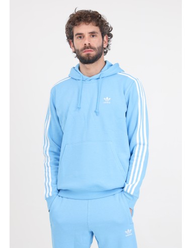 Adidas 3-Stripes Hoodie Men's Sweatshirt - Light Blue