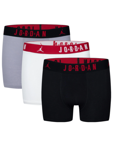 Jordan Flight Jungen-Boxershorts – Schwarz/Weiß/Grau