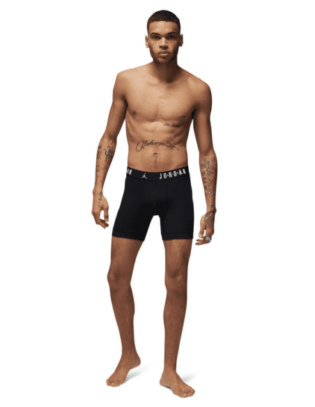 Tre Boxer Uomo Jordan Flight Cotton Stretch - Nero