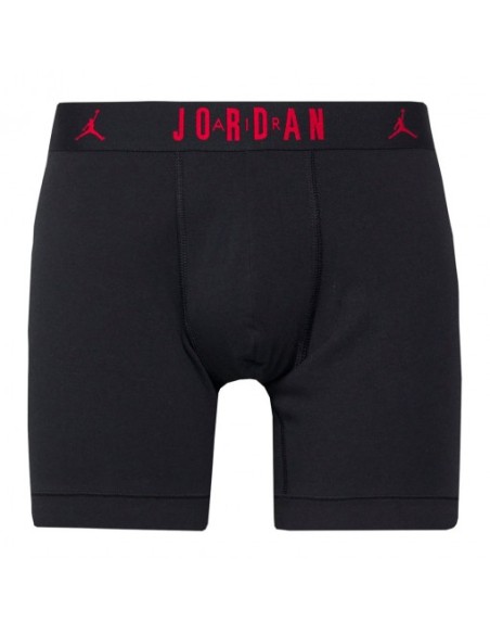 Boxer Garçon Three Jordan Flight Cotton Stretch - Noir/Blanc/Gris