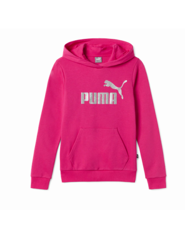 Puma Logo Glitter Girl's Sweatshirt - Fuchsia