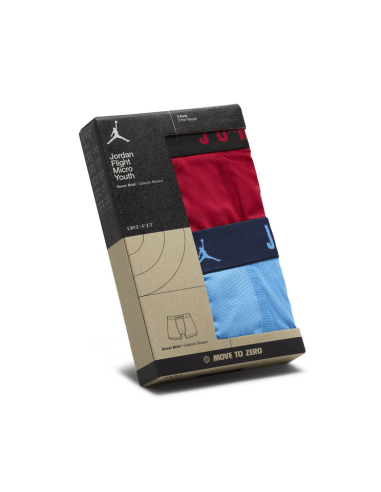 Deux Boxers Jordan Flight Micro pour Garçons - Bleu Clair/Rouge