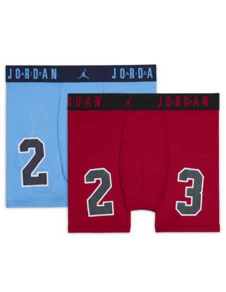 Due Boxer Ragazzo Jordan Flight Micro - Azzurro/Rosso