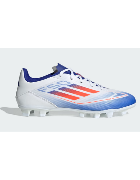 Botas de fútbol para superficies flexibles Adidas F50 Club - Blanco/Azul