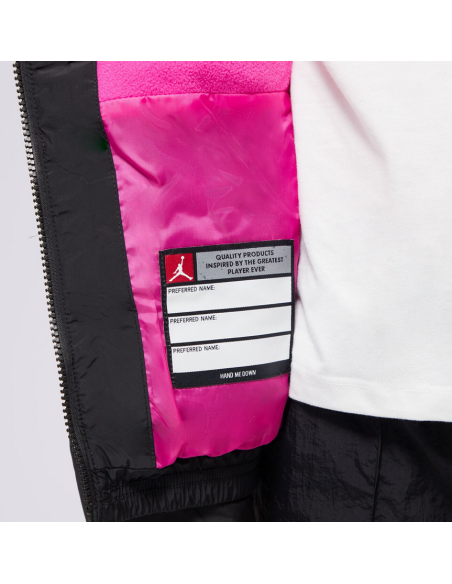 Jordan Essential Midweight Mädchenjacke – Schwarz/Fuchsia