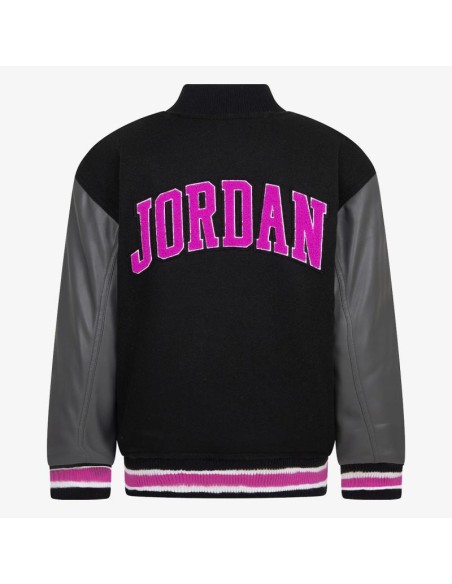 Giubbotto Ragazza Jordan Varsity - Nero/Fucsia