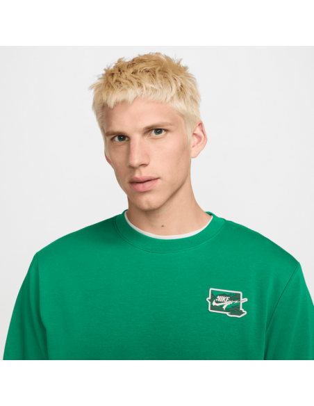 Sweat-shirt Nike Club FT Crew Bolt pour Homme - Vert