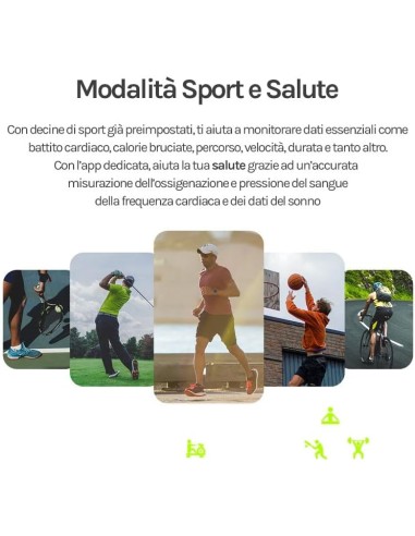 SmartWatch Saconet KM22 Uomo, Orologio Fitness...