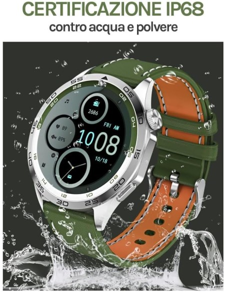 Saconet KM29 SmartWatch Hommes Passer/Answer à des Calls, Fitness tracker con monitor de frecuencia cardíaca, Android iOS