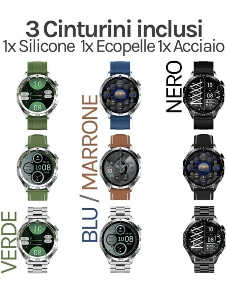 Saconet KM29 SmartWatch Hommes Passer/Answer à des calls, Fitness tracker with heart rate monitor, Android iOS