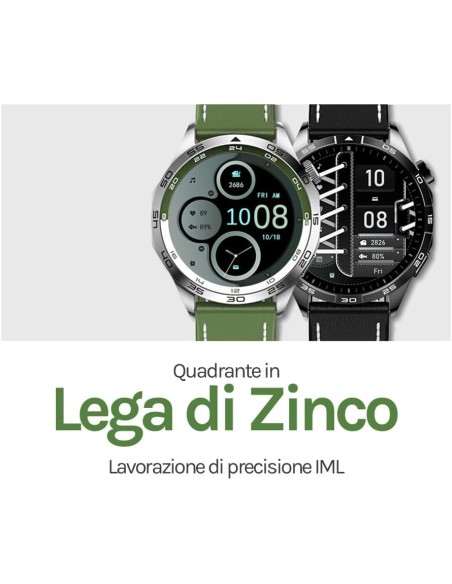 SmartWatch Saconet KM29 Uomo, Orologio Fitness, Frequenza Cardiaca, Amoled