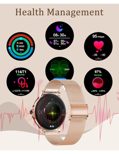 SmartWatch Donna Saconet NX19, Orologio Fitness con Monitor di Frequenza Cardiaca