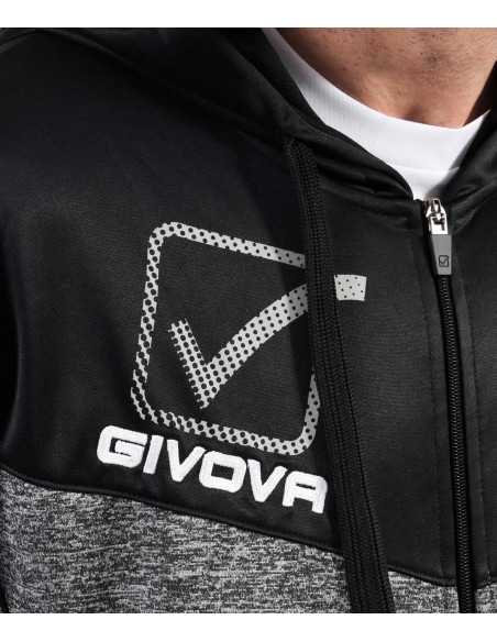 TUTA UOMO GIVOVA MODELLO VISA MELANGE POLARFLEECE NERO / GRIGIO
