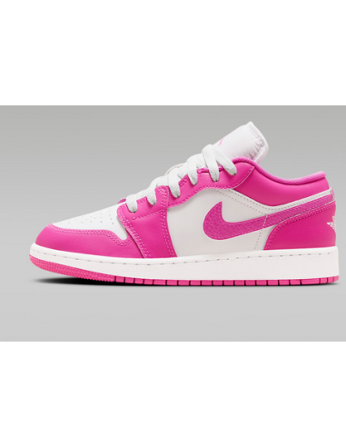 Chaussures Nike Air Jordan 1 Low (GS) Pour Filles - Fuchsia/Blanc