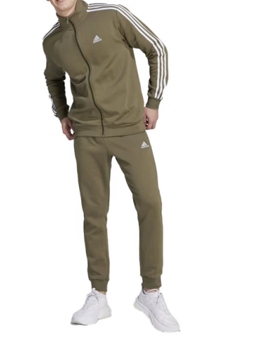 Adidas 3 Stripes Herren-Trainingsanzug – Militärgrün