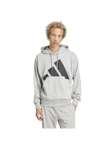 Sweat-shirt en molleton French Terry à gros logo Adidas Essentials pour homme - Gris