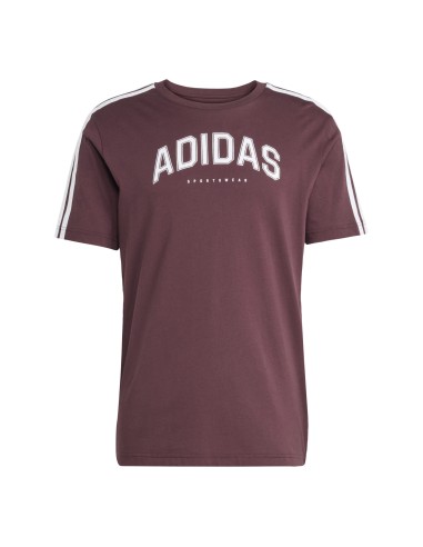 Camiseta con gráfico lineal Adidas Codes Collegiate para hombre, color burdeos