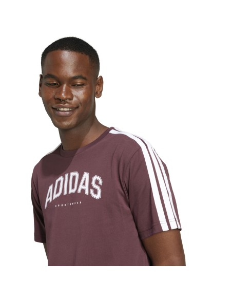 Adidas Codes Collegiate Linear Graphic Men's T-shirt - Bordeaux